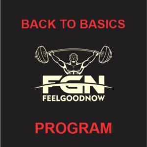 A black and red logo for the back to basics program.